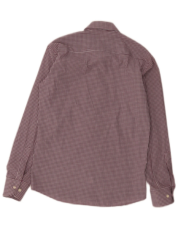 Camisa Gant Hombre Large Borgoña Gingham