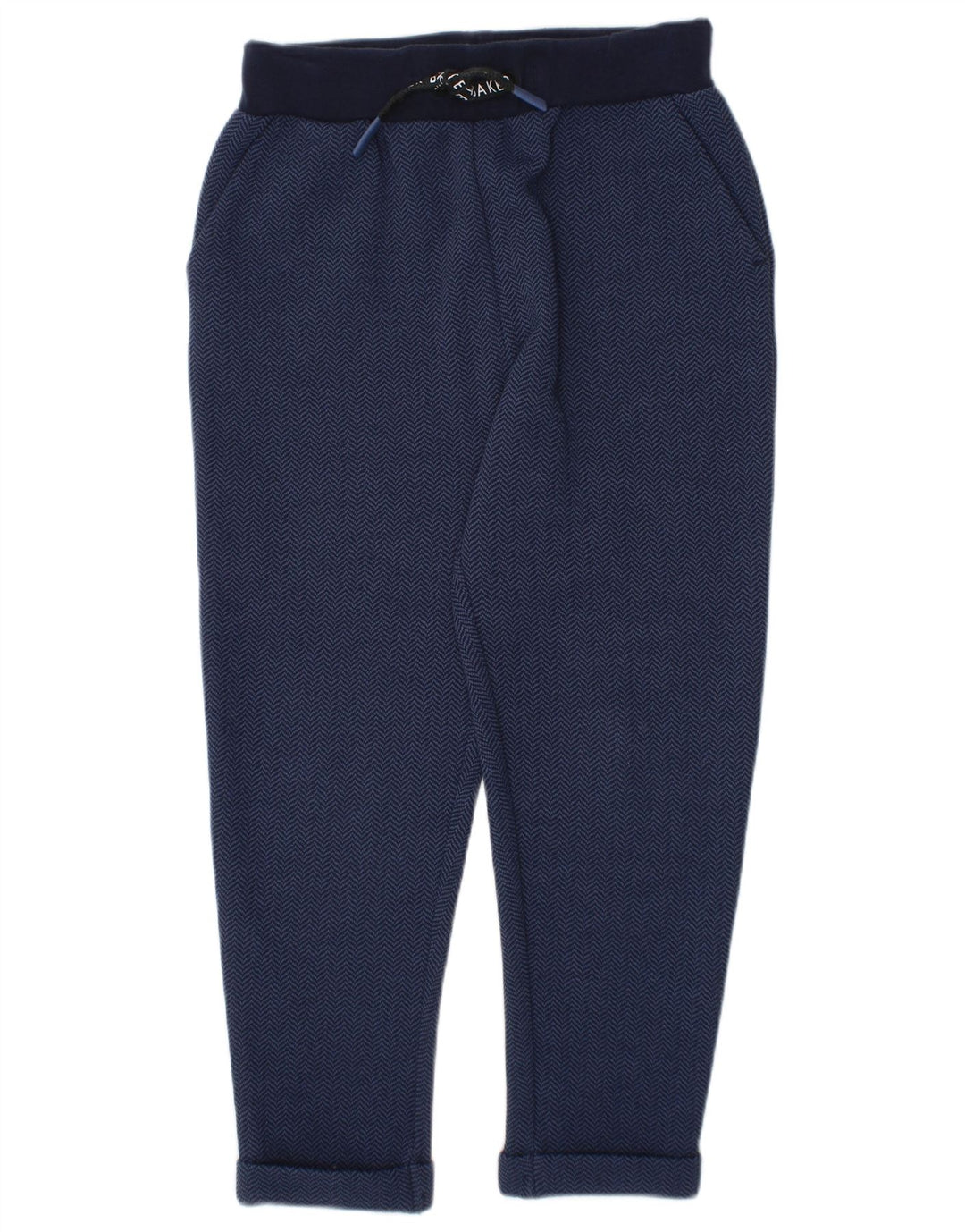 TED BAKER Boys Tracksuit Trousers 4-5 Years  Navy Blue Herringbone Cotton