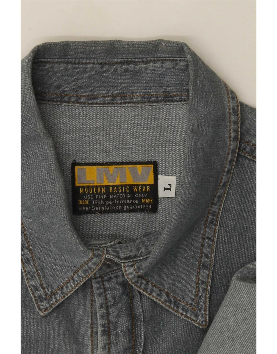 Vintage Mens Denim Shirt Large Blue