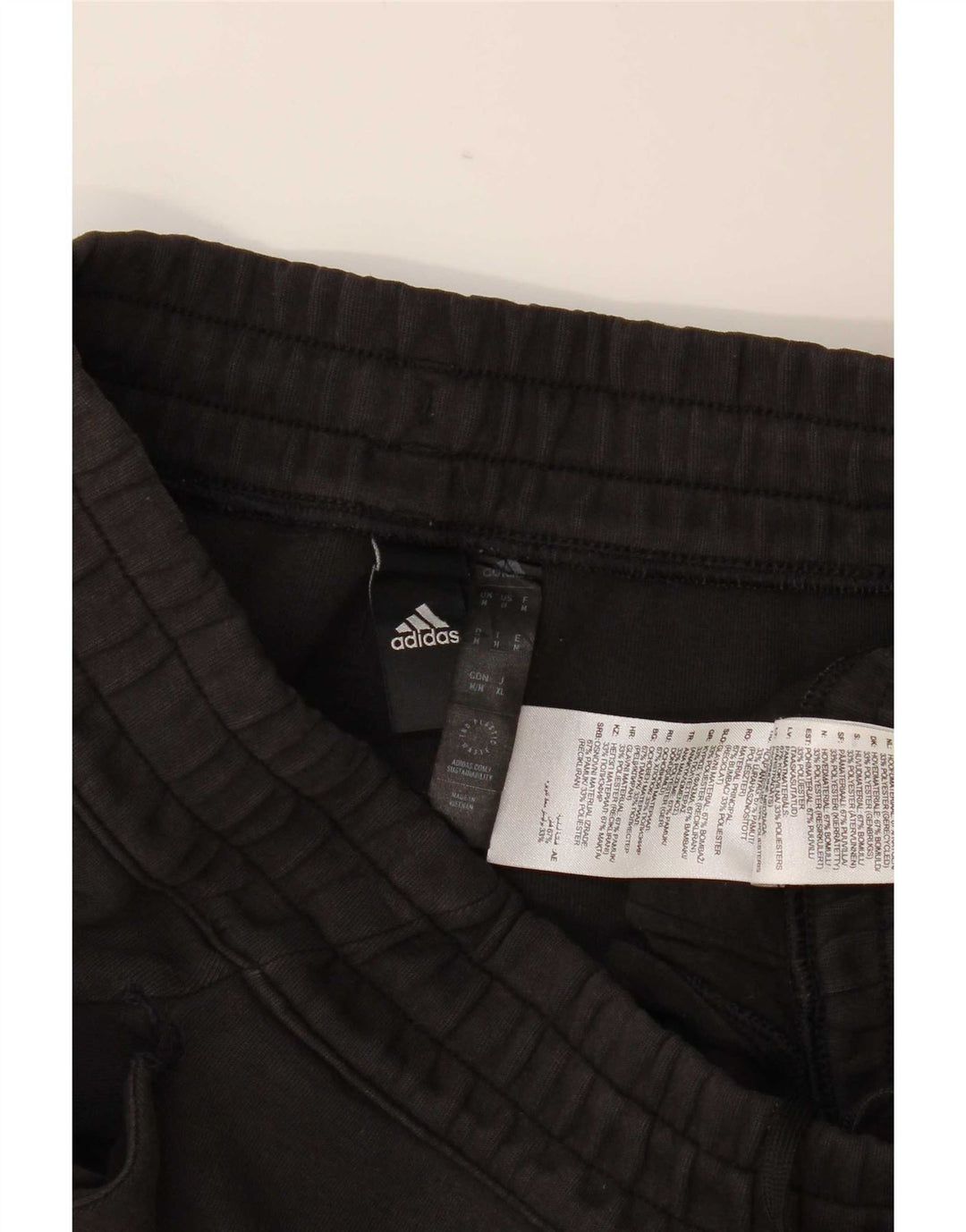 Adidas Mens Tracksuit Trousers Medium Black Cotton