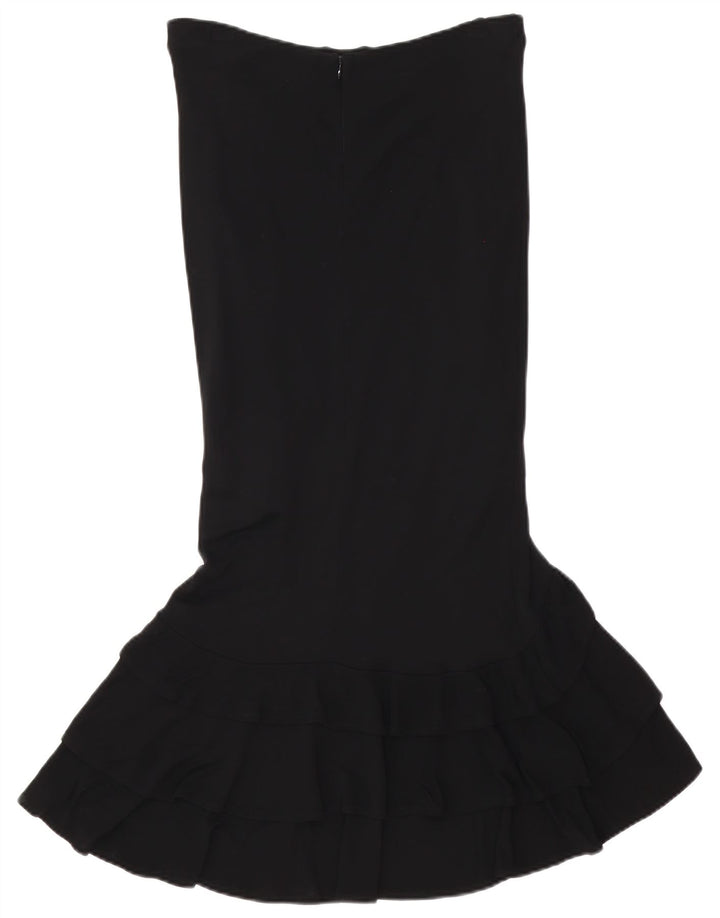 Luisa Spagnoli Womens Tiered Skirt Medium W30 Black