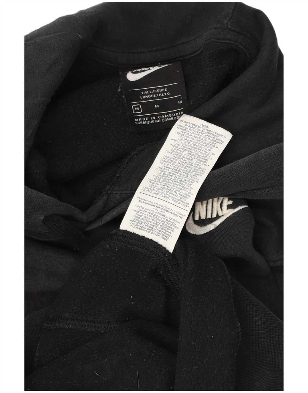 Nike Høj hættetrøje til mænd mellem sort bomuld