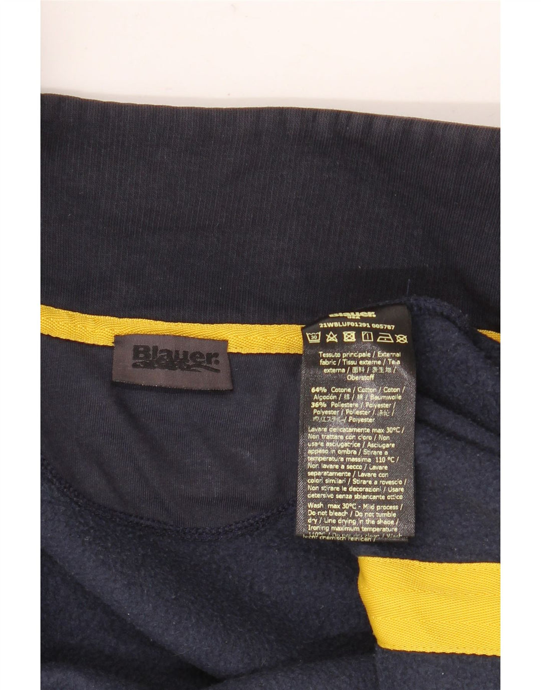 Blauer Herren-Trainingsanzugoberteil, große marineblaue Baumwolle