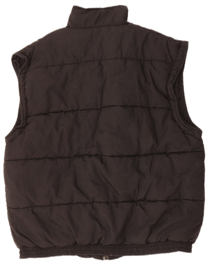 VINTAGE Mens Padded Gilet UK 42 XL Black Polyester