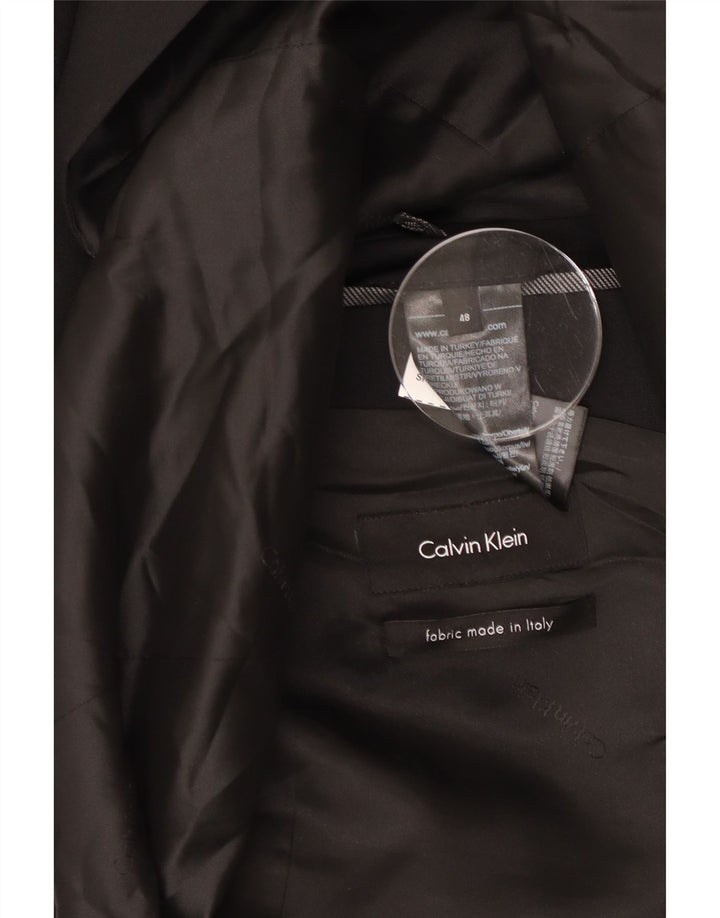 CALVIN KLEIN Giacca Blazer da Uomo a 2 Bottoni IT 48 Media Nera Lana