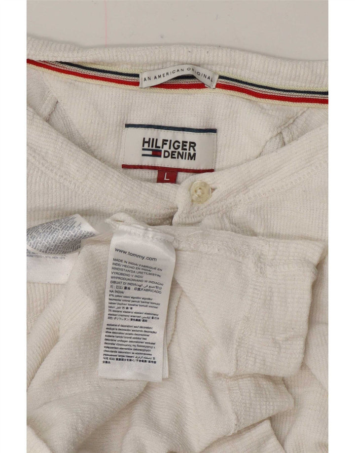 Tommy Hilfiger Bărbați Regular Top cu mânecă lungă mare, alb, bumbac
