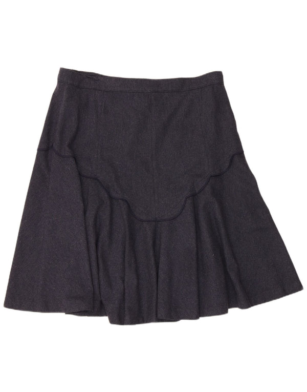 Vintage Womens Flared Skirt EU 46 XL W36 Navy Blue