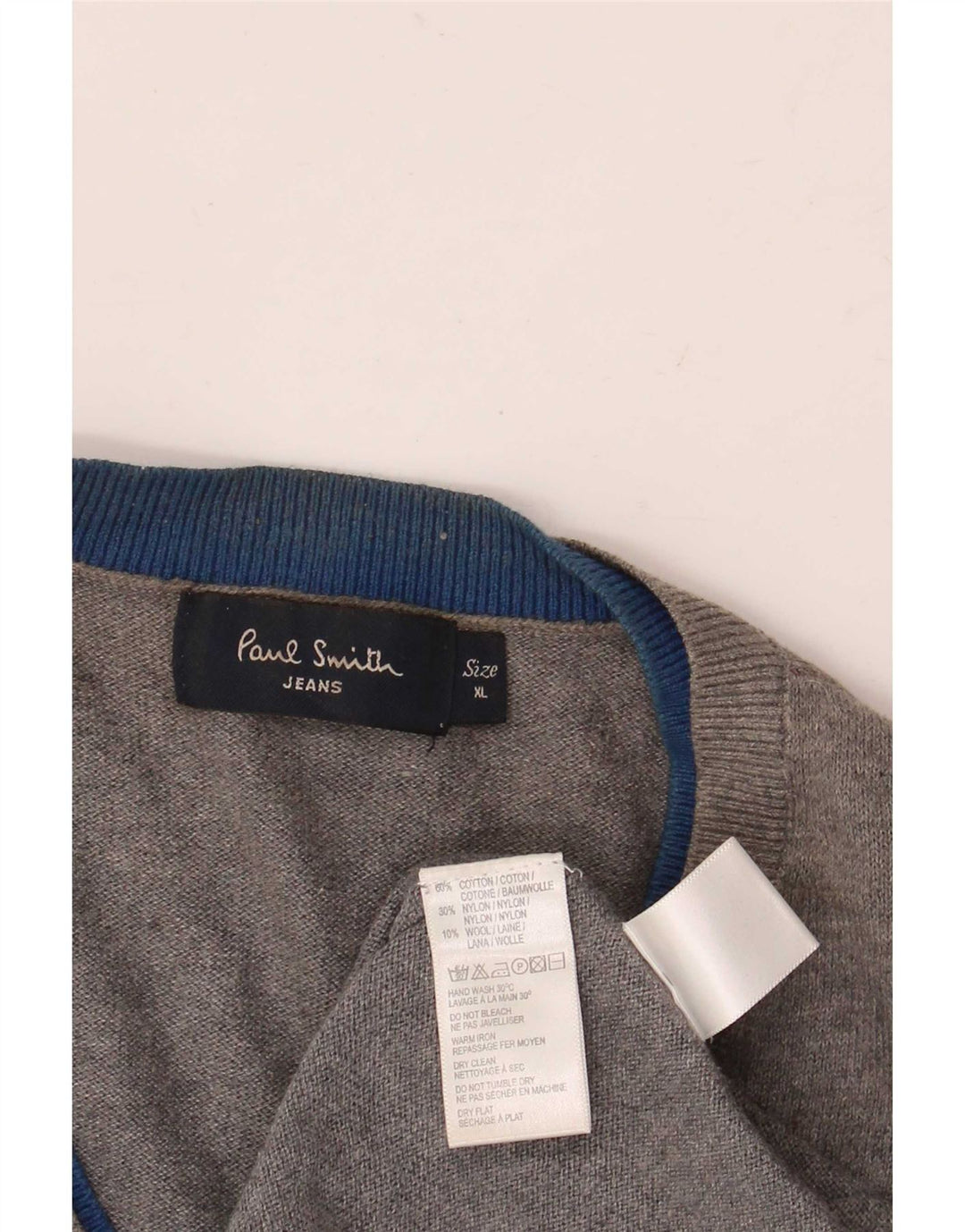Paul Smith Herre V-hals sweater XL Grå Bomuld