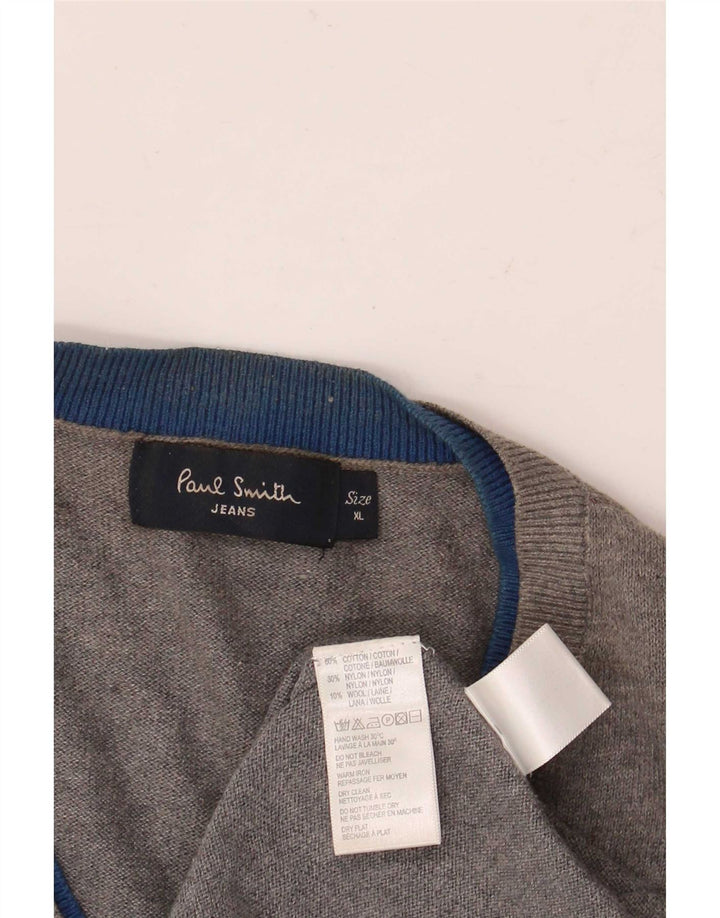 Paul Smith Herre V-hals sweater XL Grå Bomuld
