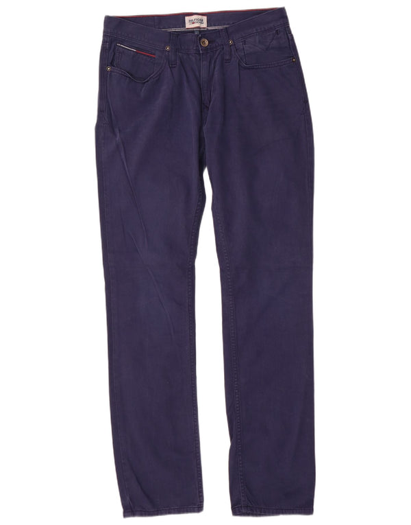 Jeans retos masculinos Tommy Hilfiger W30 L32 algodão azul marinho