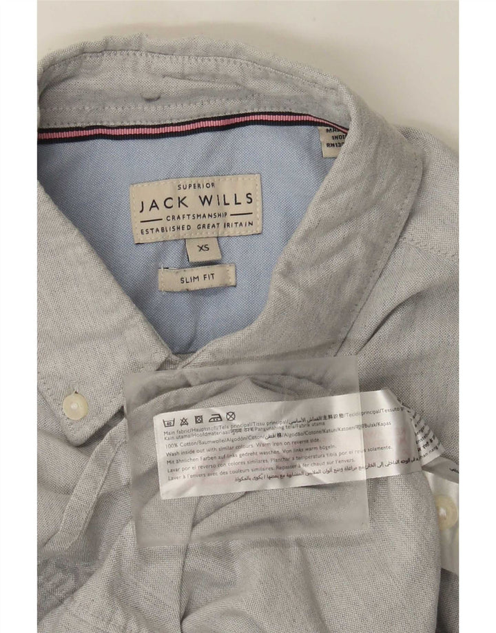 Jack Wills Mens Slim Fit Shirt XS Grey Cotton