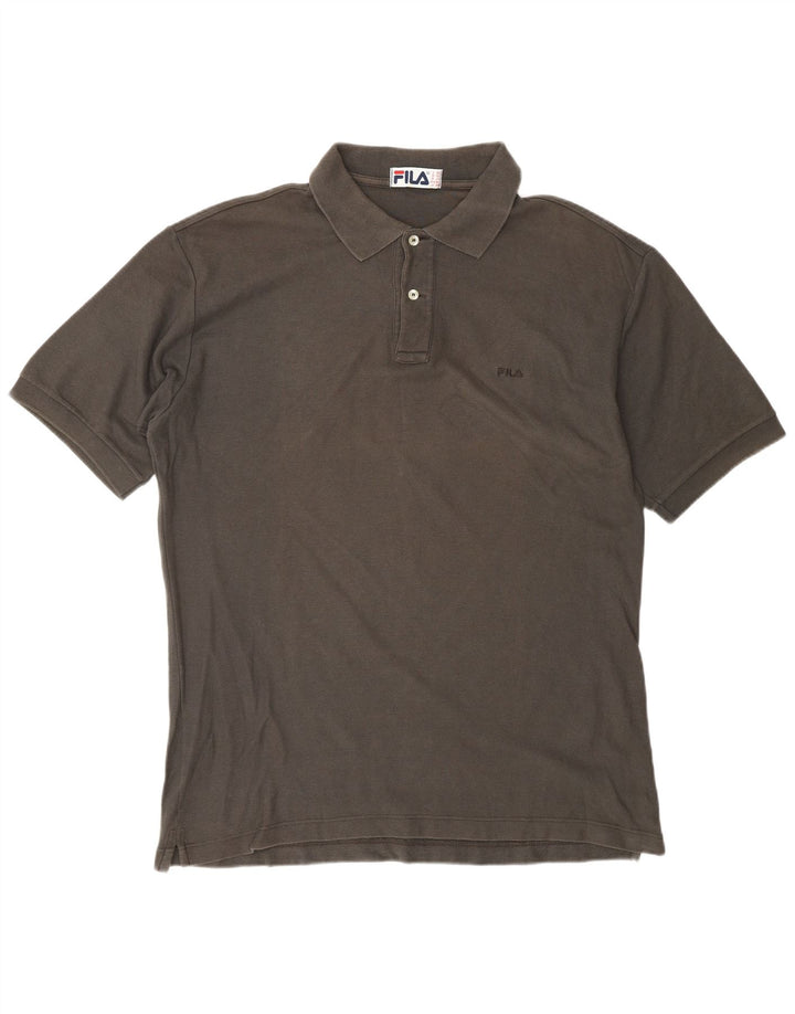 FILA Mens Polo Shirt IT 52 Large Grey Cotton