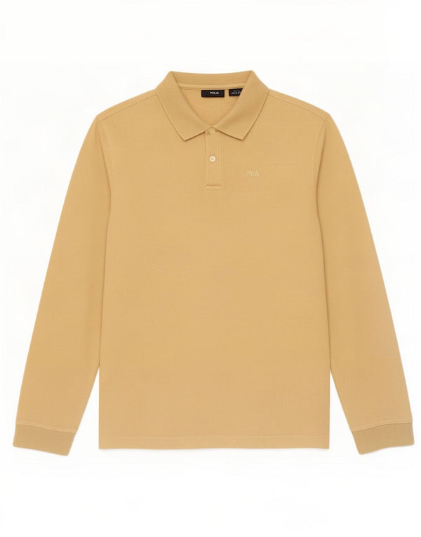 Polo da uomo a maniche lunghe Fila Beige medio