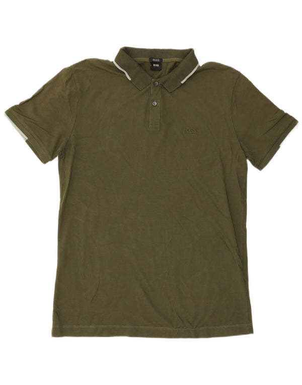 Hugo Boss Hombre Polo Regular Fit XL Algodón Verde