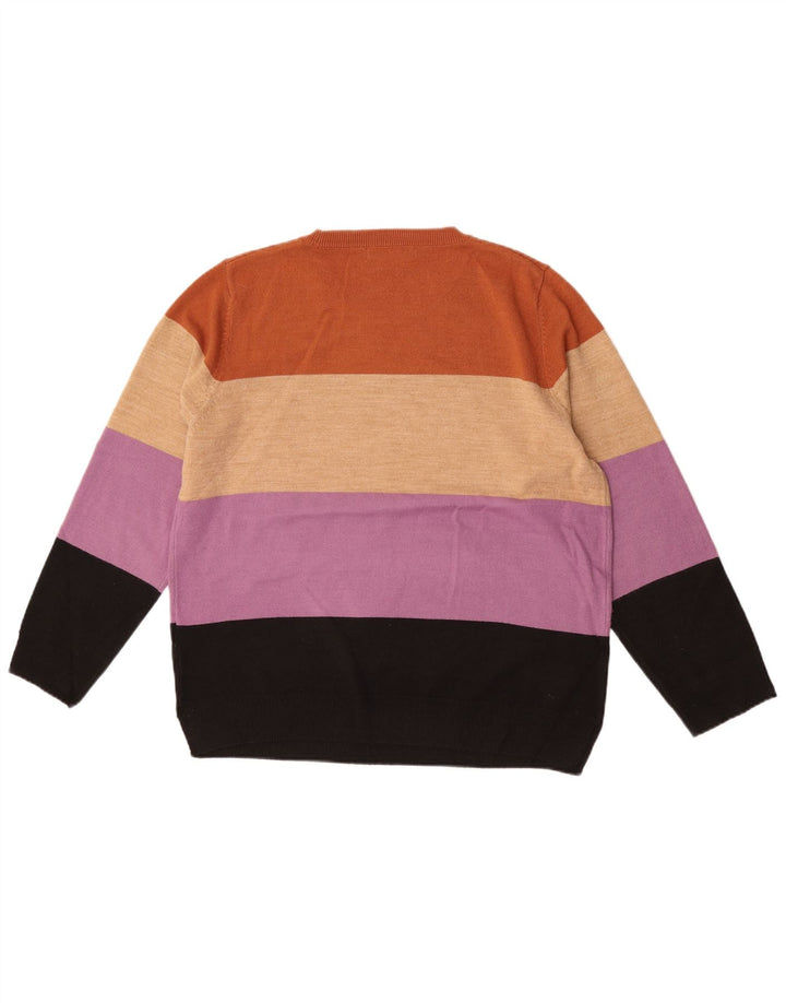 Marks & Spencer Womens Crew Neck Jumper Sweater UK 16 Large Multicoloured