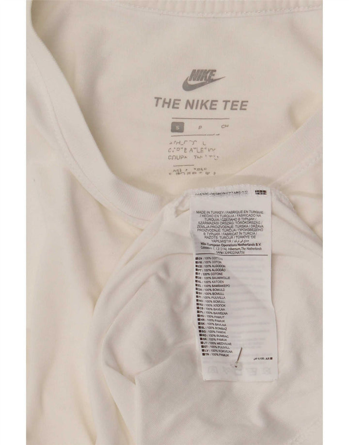 Nike Mens Camiseta Top Pequeno Algodão Branco