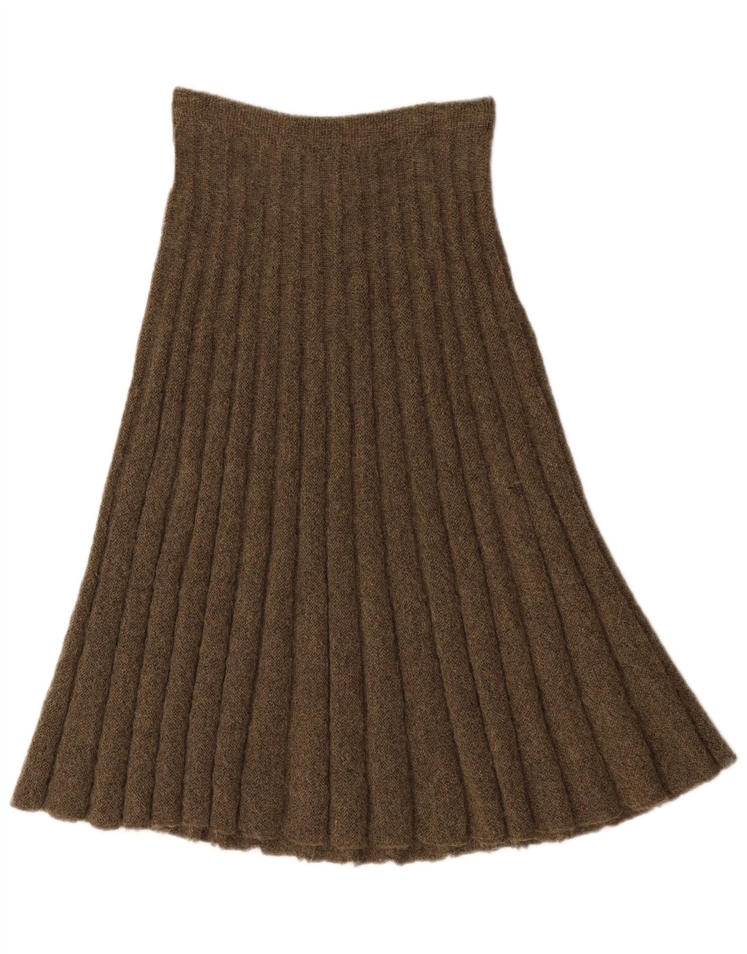 Vintage Womens Knit A-Line Skirt W28 Medium Khaki
