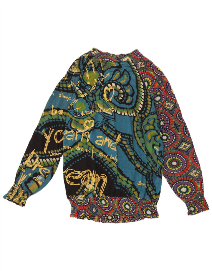 Desigual Womens Abstract Pattern Blouse Top UK 14 Medium Multicoloured