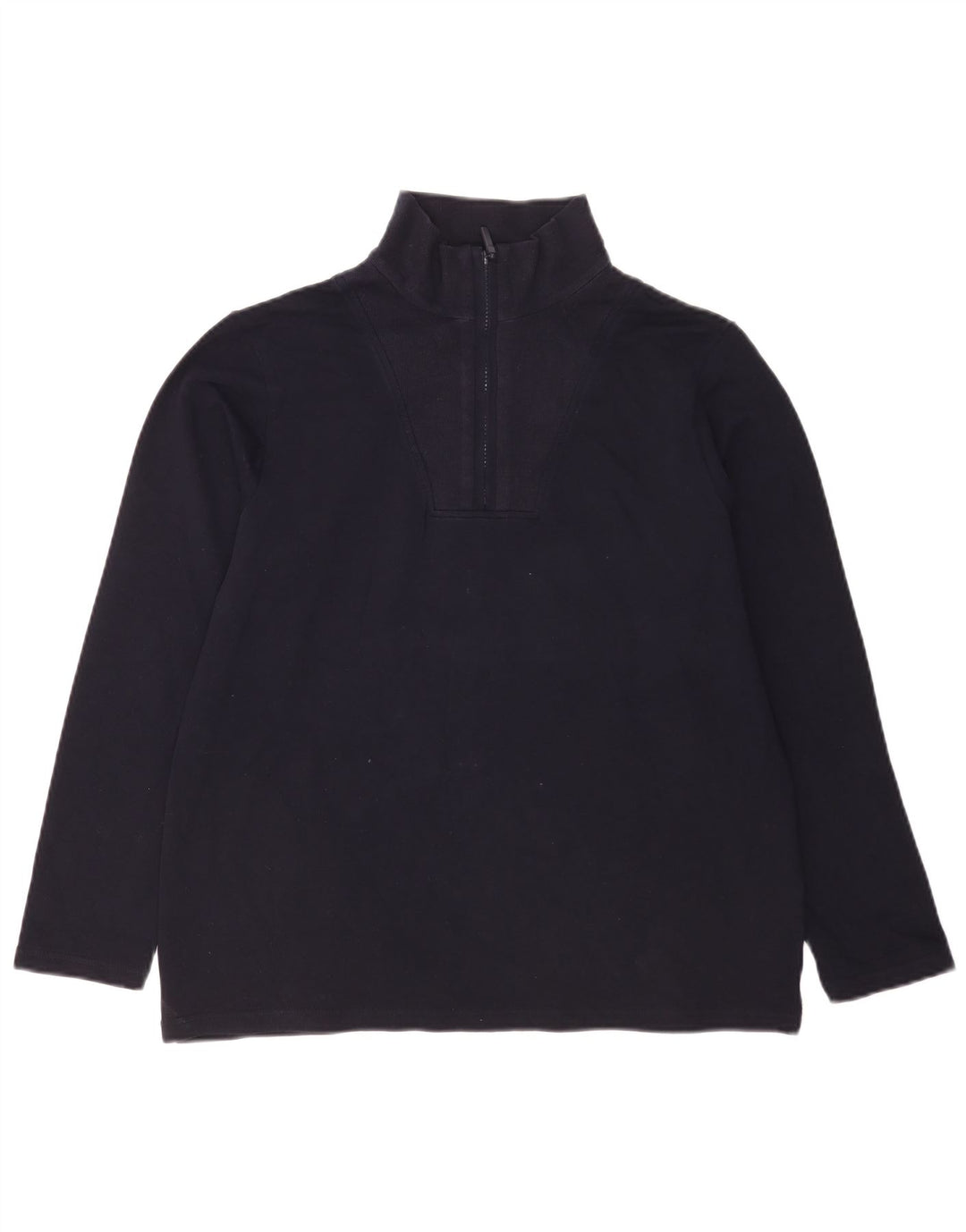Marks & Spencer Womens Zip Neck Sweatshirt Jumper UK 14 Medium Navy Blue