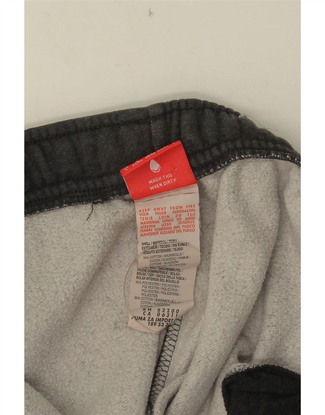 PUMA Mens Graphic Tracksuit Trousers Joggers Large  Grey Cotton
