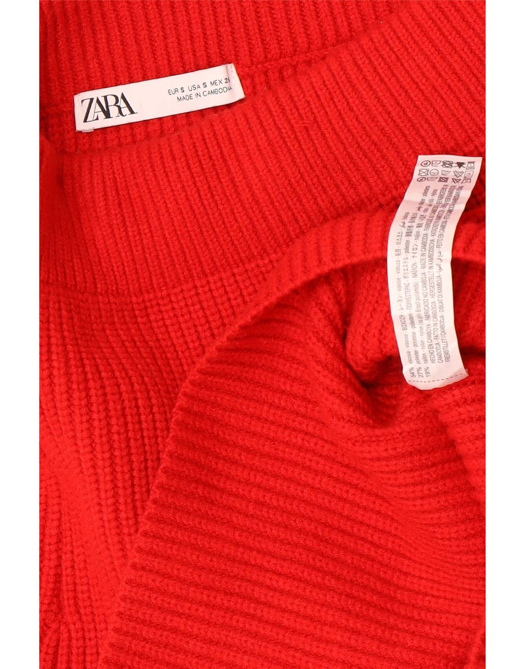Zara Womens Knit Mini Skirt Small W26  Red Viscose