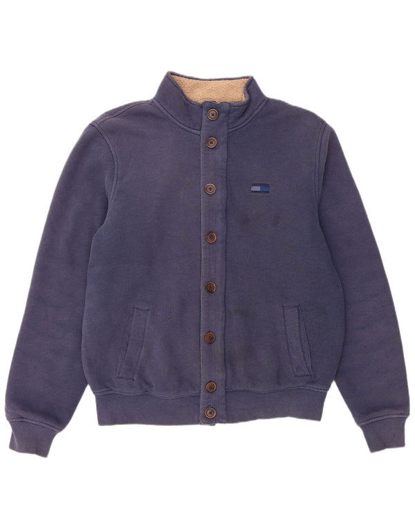 Tommy Hilfiger Mens Sherpa Treino Top Jaqueta Grande Algodão Azul