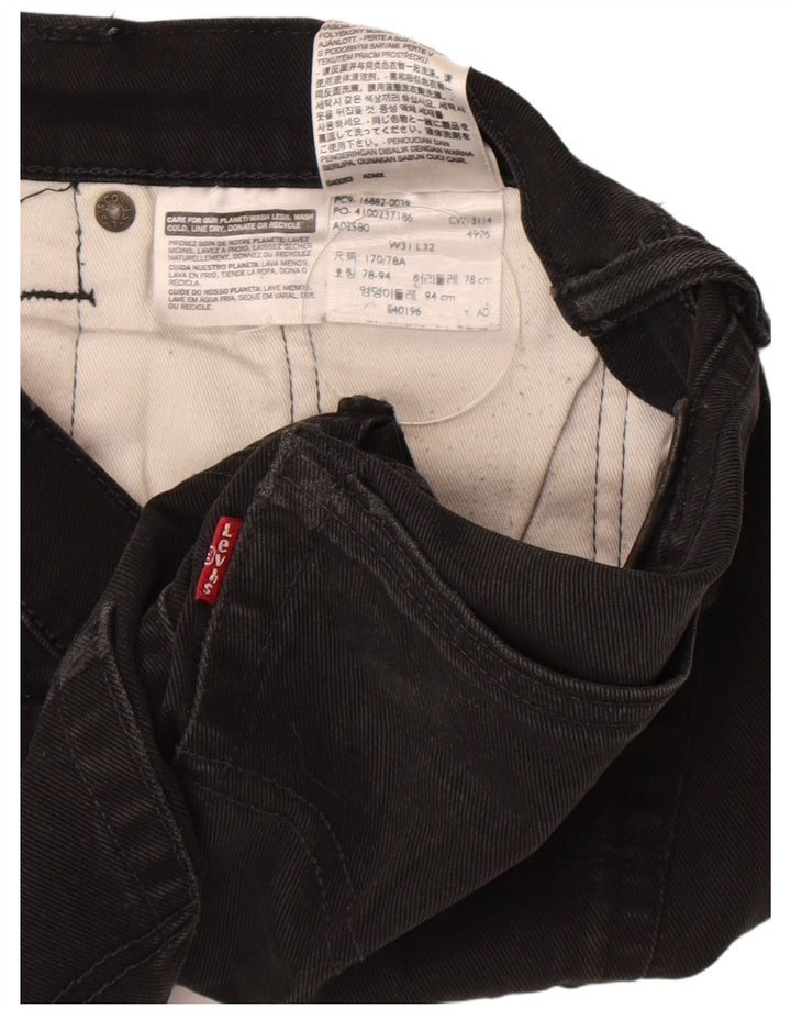 Levi's Mens Slim Jeans W31 L32 Black Cotton