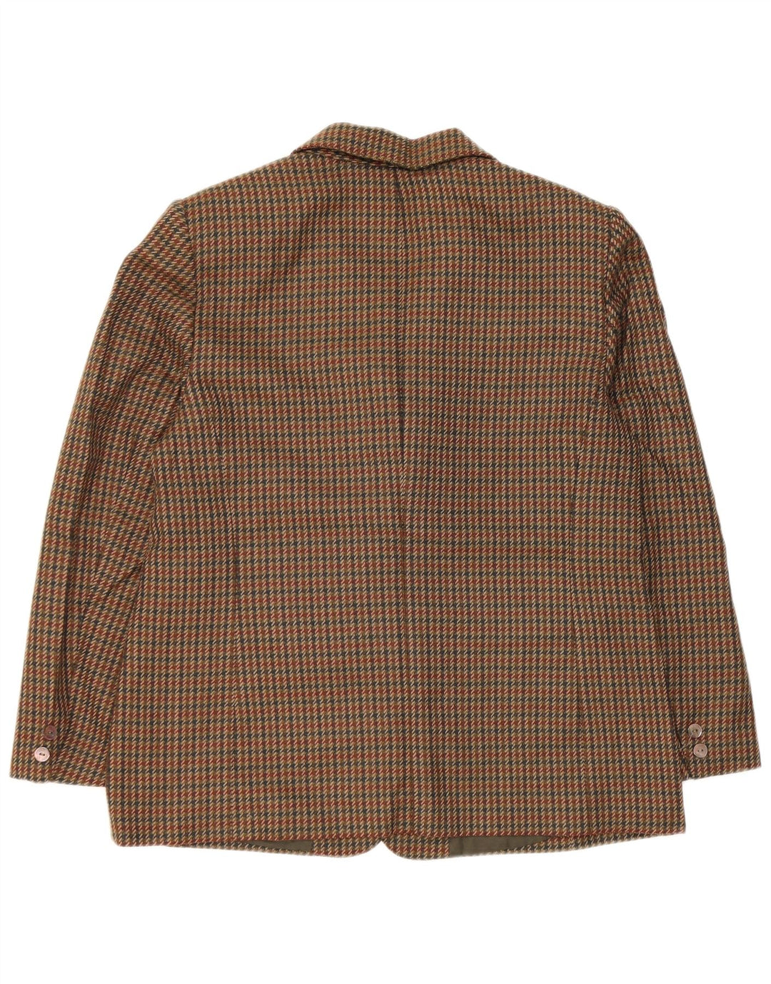 Vintage Womens 2 Button Blazer Jacket UK 14 Medium Green Houndstooth