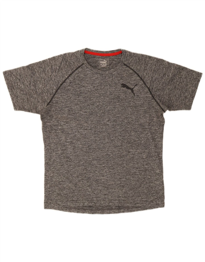 Puma Herre T-Shirt Top Medium Grey Flecked Polyester