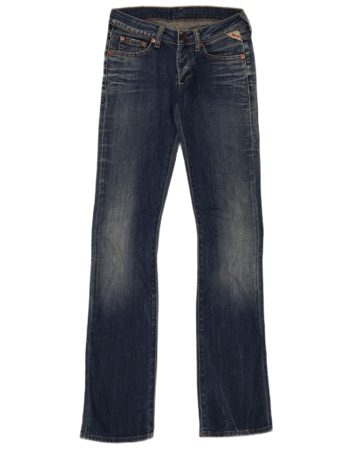 Replay Womens Slim Bootcut Jeans W25 L32 Blue Cotton