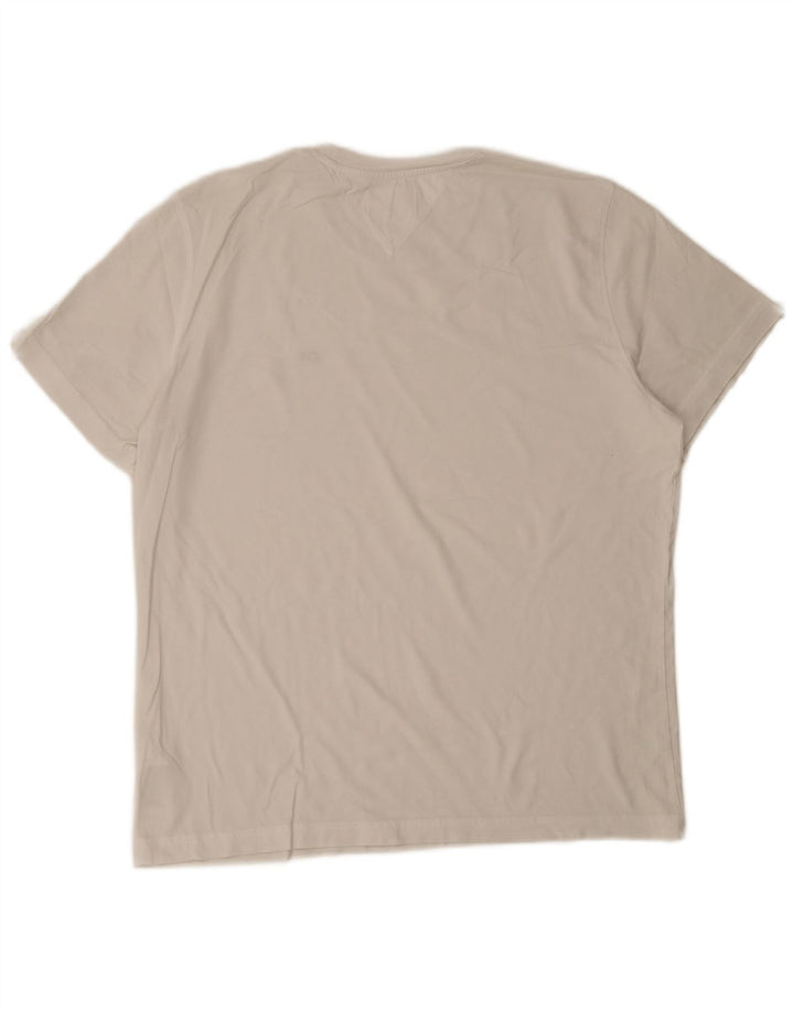 TOMMY HILFIGER Mens T-Shirt Top Large White Cotton