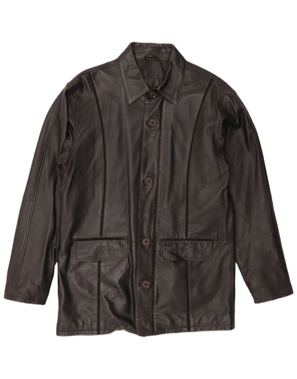 Vintage chaqueta de cuero para hombre Reino Unido 44 2XL cuero negro