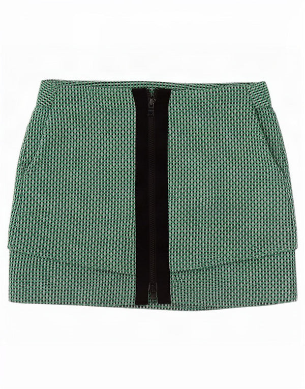 Armani Exchange Damen Minirock US 2 XS W26 Green Gingham Cotton