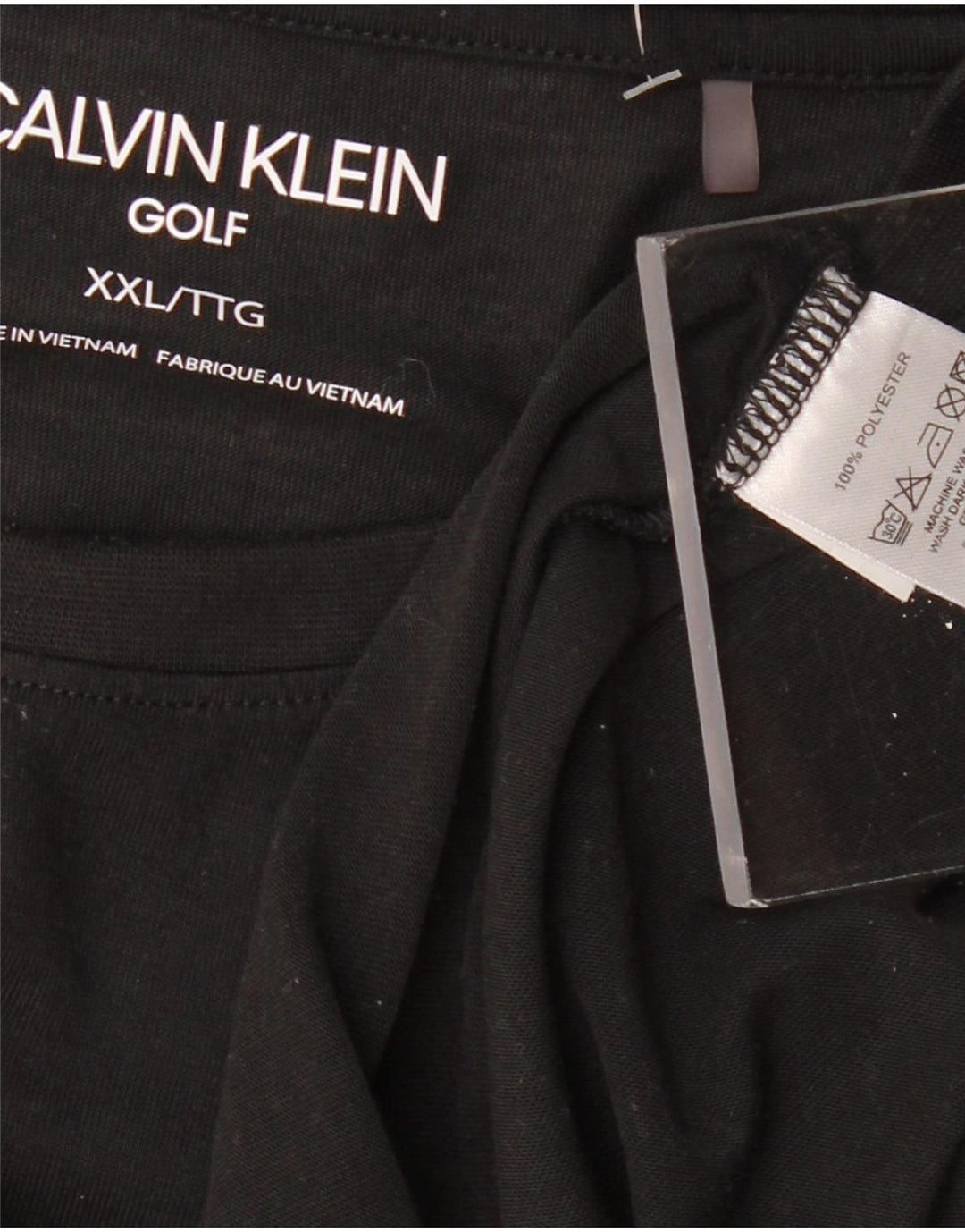 CALVIN KLEIN Mens T-Shirt Top 2XL Black Polyester