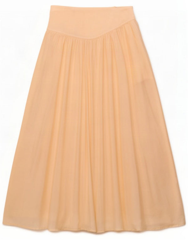Byblos Womens Pleated Flared Skirt US 8 Medium W26 Beige Silk