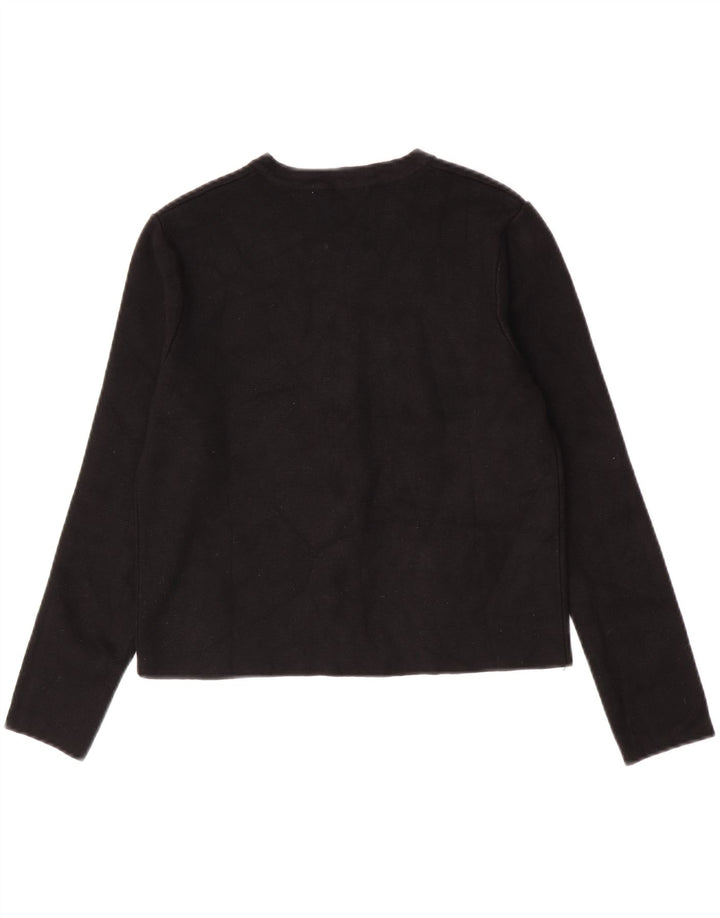 Zara Womens Crop Cardigan Sweater UK 12 Medium Black