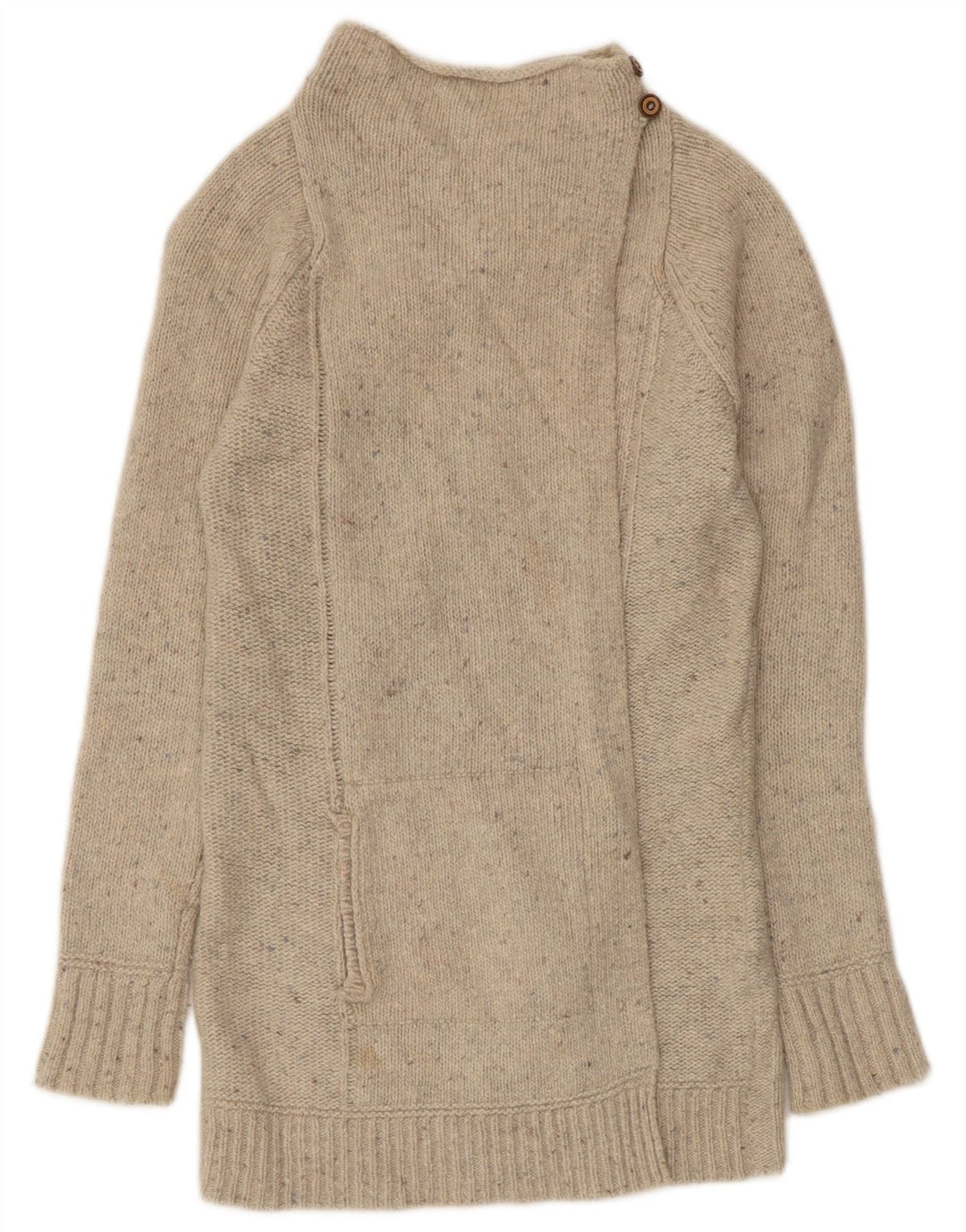 Maglione cardigan lungo da donna di White Stuff UK 8 Piccolo beige screziato