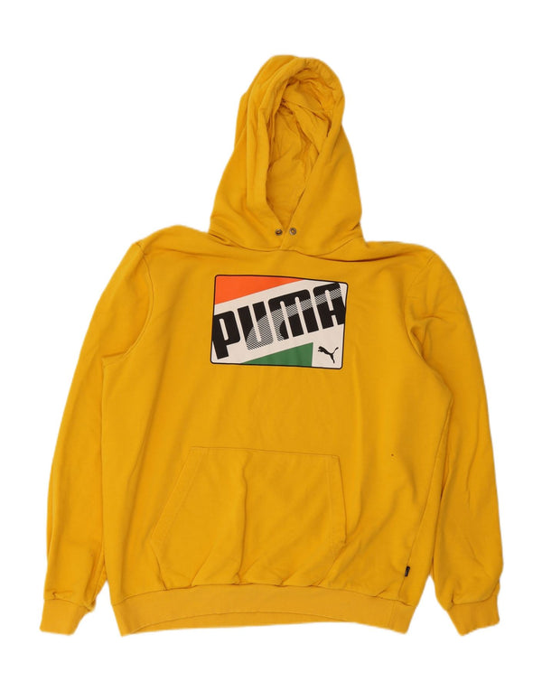 Puma Mens Graphic Hoodie Jumper XL Yellow