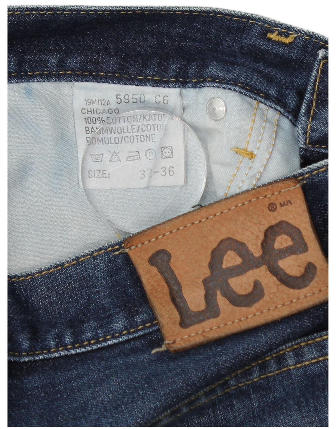 LEE Mens Chicago Straight Jeans W32 L26  Blue Cotton