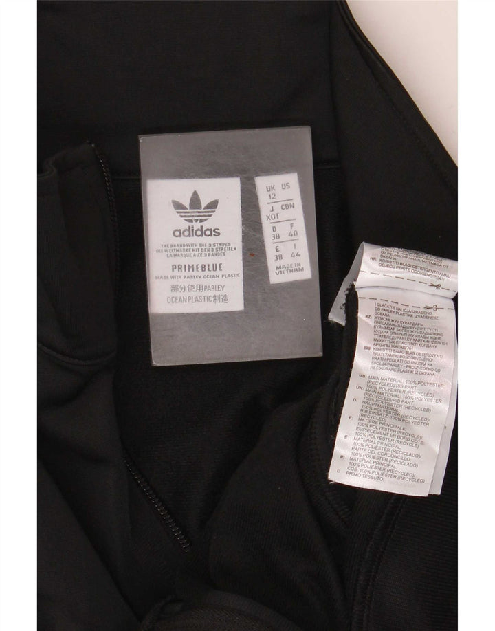 Adidas Női Crop Tracksuit felső kabát UK 12 közepes fekete poliészter