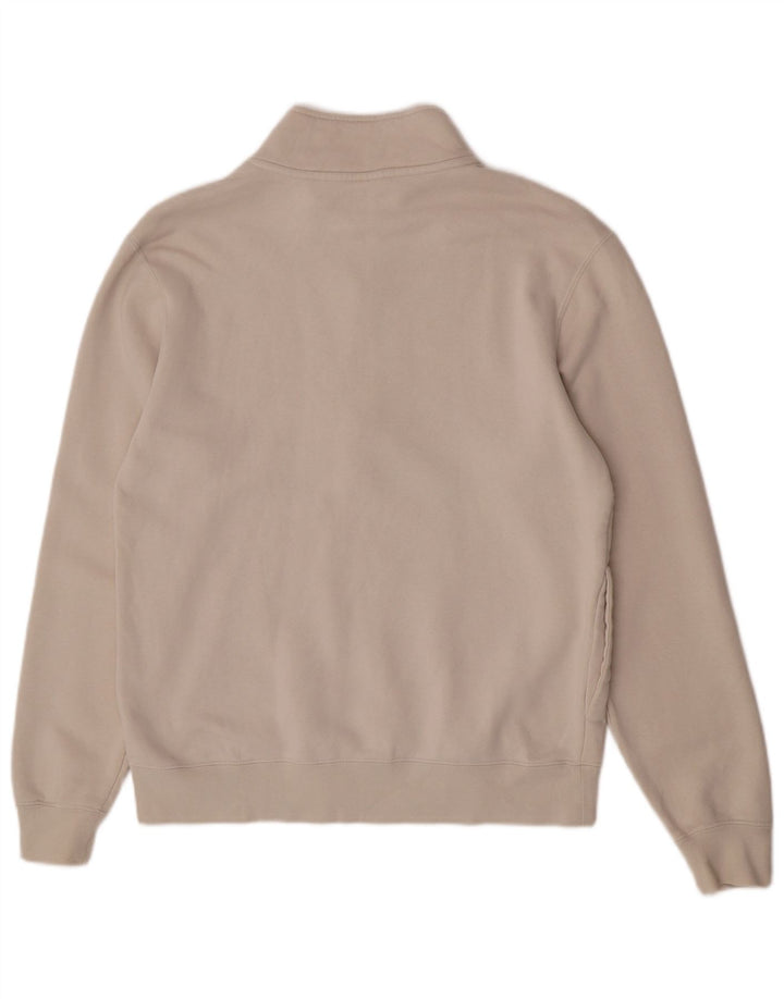 Nike Mens Zip Neck Sweatshirt Jumper Medium Off White Cotton