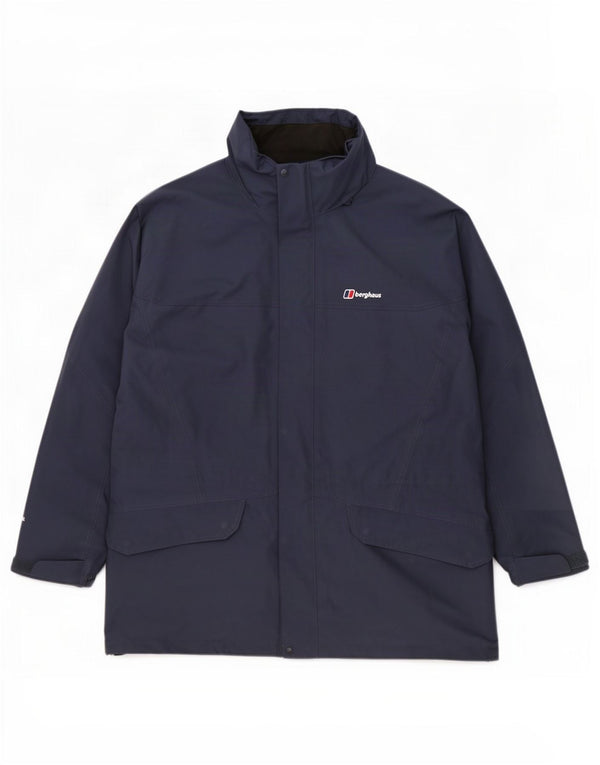 Berghaus Chubasquero con capucha para hombre UK 42 XL Poliéster azul marino