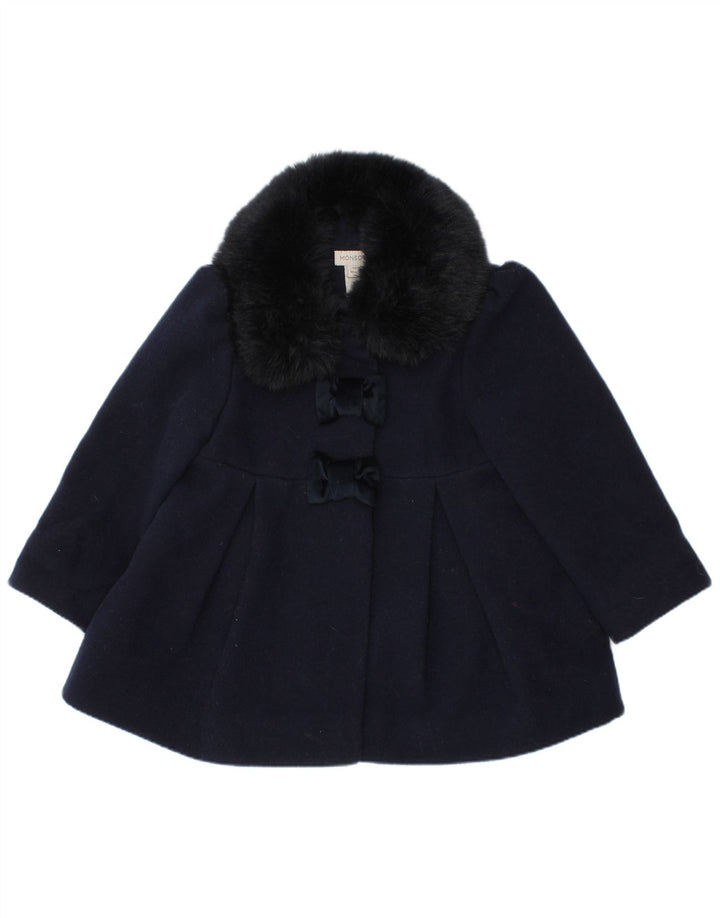 MONSOON Baby Girls Overfrakke 12-18 måneder Navy Blue Polyester