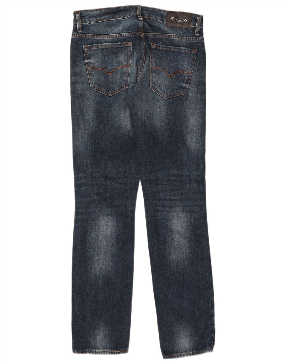 Guess Womens Distressed Slim Jeans W30 L32 Blue Cotton