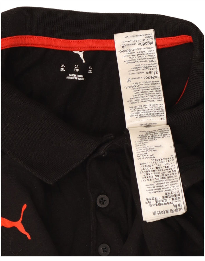 PUMA Mens Graphic Polo Shirt 2XL Black Cotton