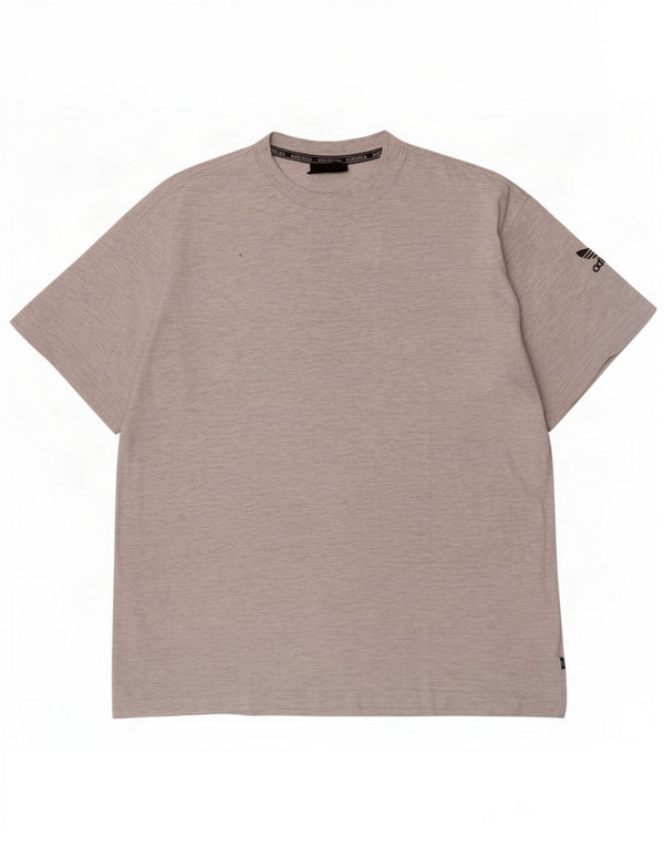 Adidas Herren T-Shirt Top UK 44/46 Große grau melierte Baumwolle
