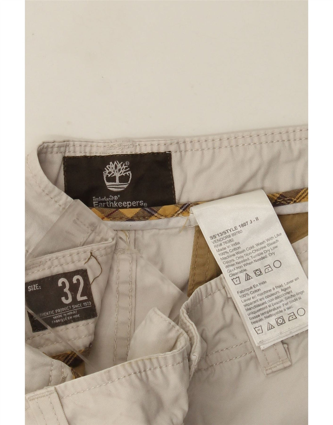 Timberland Herre Earthkeepers Chino Shorts W32 Medium Beige Bomuld
