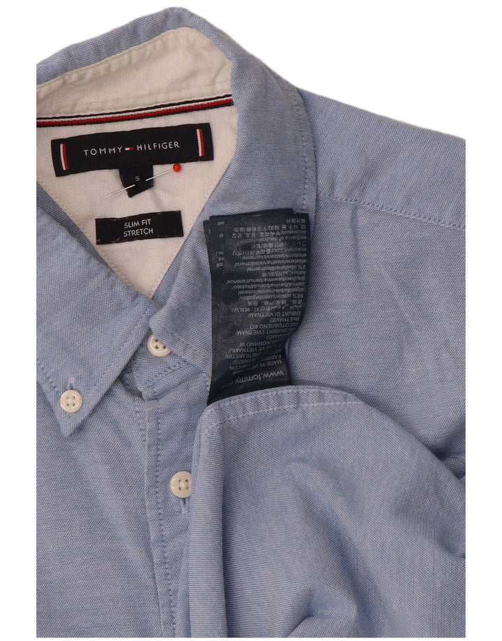 Tommy Hilfiger Mens Slim Fit Shirt Small Blue Cotton