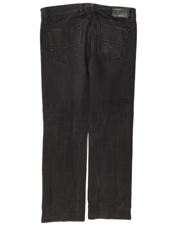 Diesel Mens Viker Straight Jeans W33 L32 Grey Cotton