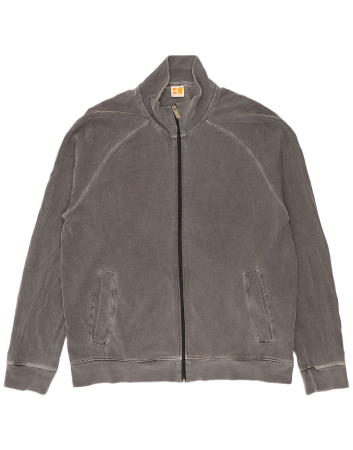 Hugo Boss Mens Tracksuit Top Jacket 2XL Grey Cotton